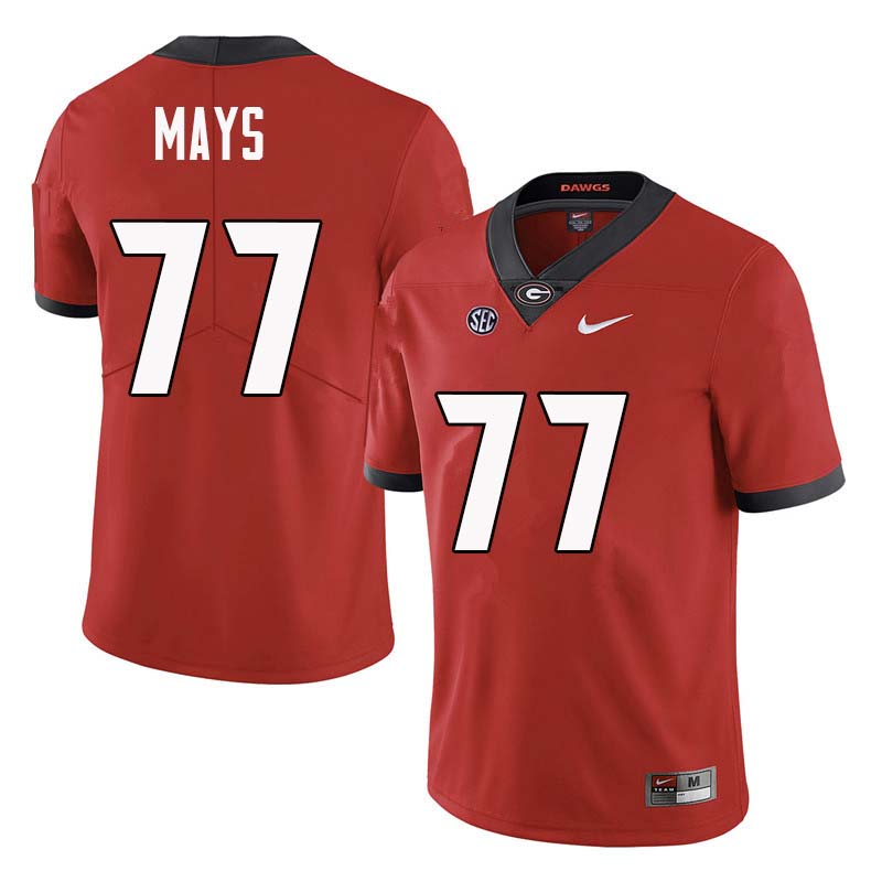 Georgia Bulldogs #77 Cade Mays College Football Jerseys Sale-Red